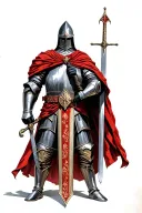 templar knight holding a sword tattoo design idea