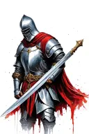 templar knight holding a sword tattoo design idea
