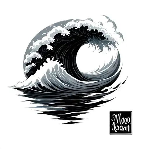moana inspired wave tattoo design idea