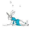 Alice falling down the rabbit tattoo design idea