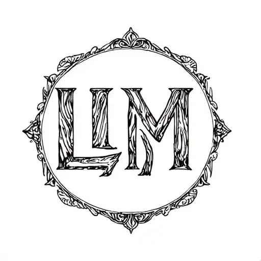 Letter LMM tramp stamp tattoo design idea