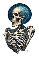 circuits and bones tattoo design idea