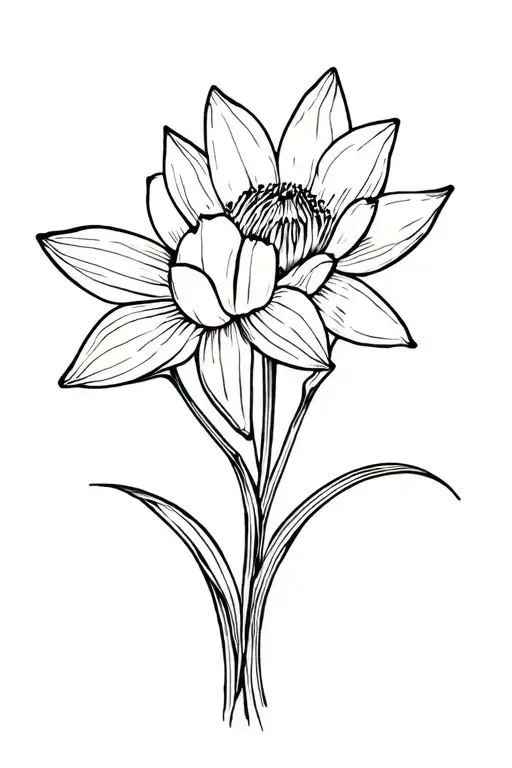 daffodil and water lily tattoo design idea