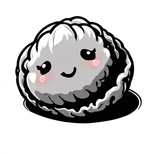 cute dumpling with a smile tattoo design idea