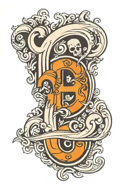 Black letters G tattoo design idea