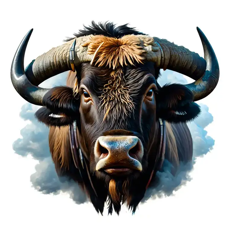 lakota sioux Buffalo cloud storm tattoo design idea