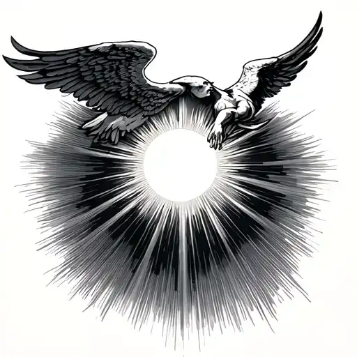 Icarus flying towards the sun tattoo design idea