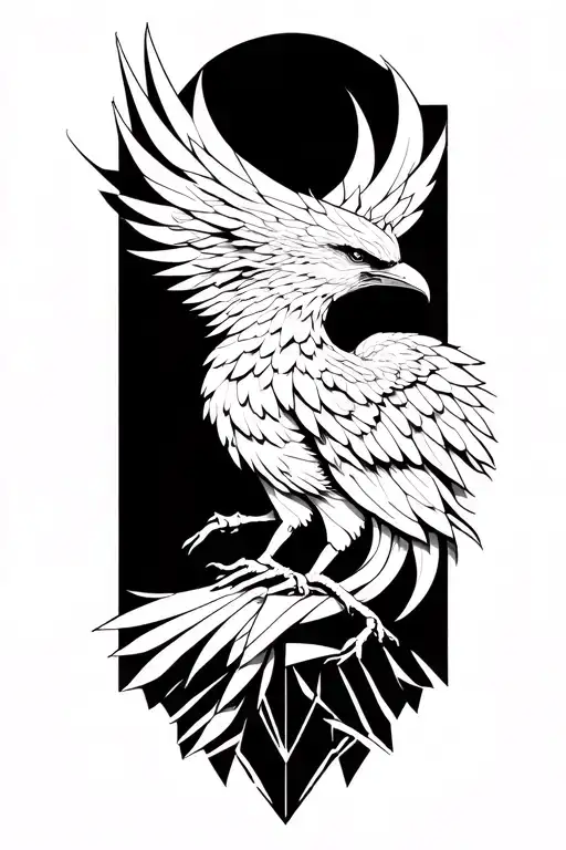 phoenix emerging tattoo design idea