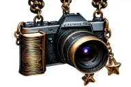 Book and camera charms bracelet tattoo tattoo design idea