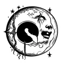 Crying Moon tattoo design idea