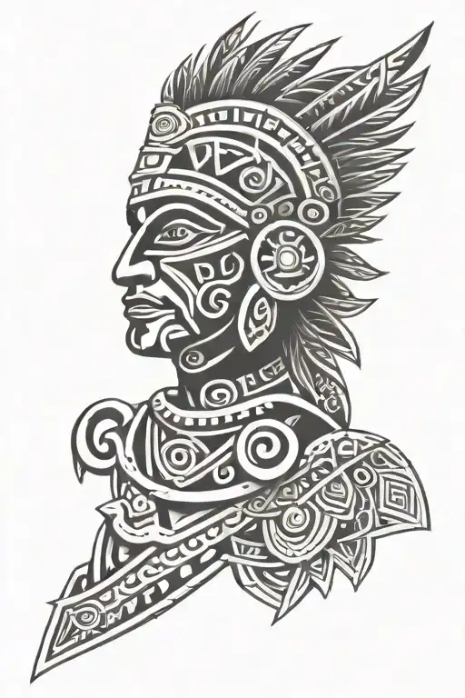 aztec tribal in a polynesian style tattoo tattoo design idea