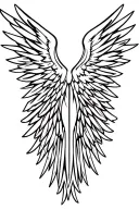 wings colored tattoo design idea