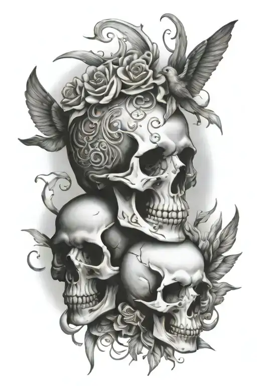life and death tattoo design idea