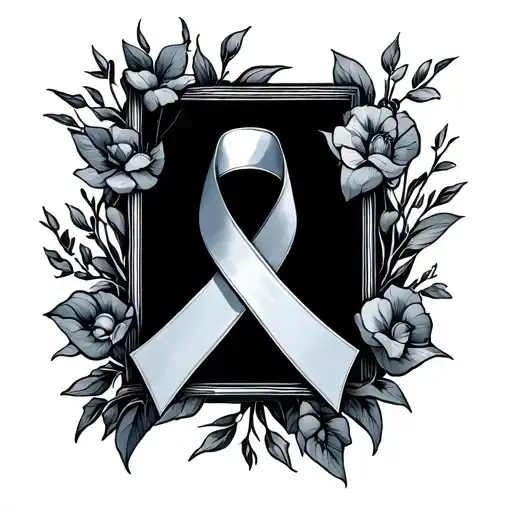 Neuroendocrine and ovarian cancer ribbon tattoo design idea
