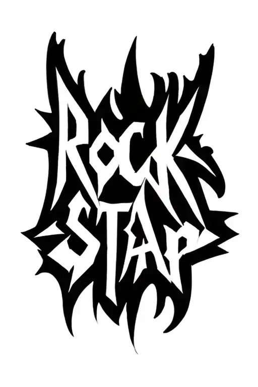 Text “Rockstar” tattoo design idea