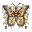 butterfly flying tattoo design idea