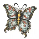 butterfly flying tattoo design idea