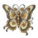 butterfly flying tattoo design idea
