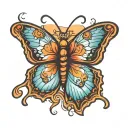 butterfly flying tattoo design idea
