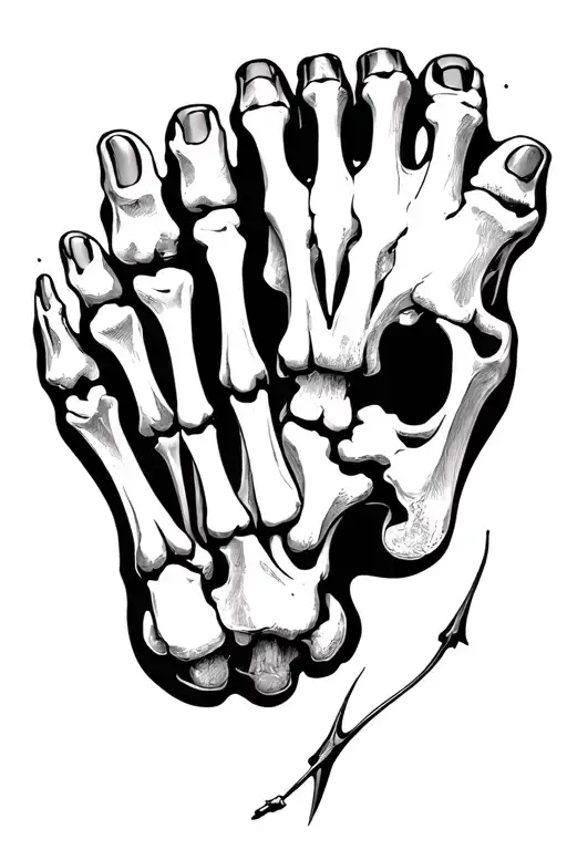 foot bones tattoo design idea