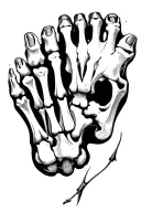 foot bones tattoo design idea
