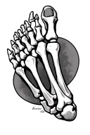 foot bones tattoo design idea
