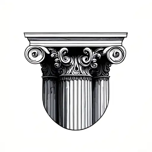 Greek column with a tattoo design idea