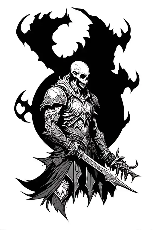 world of warcraft undead warrior tattoo design idea