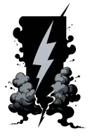 thunderbolt with clouds tattoo design idea