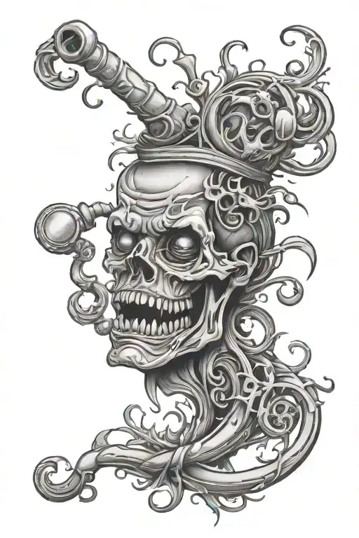 drog and alcohol addiction and beating addiction tattoo design idea