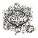 infinity with amy name written tattoo design idea