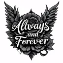 always and forever  tattoo design idea