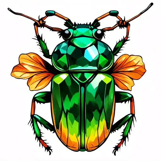 emerald jewel beetle tattoo design idea