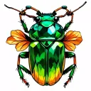 emerald jewel beetle tattoo design idea