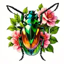 emerald jewel beetle tattoo design idea