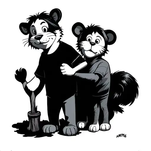 Calvin and hobbes tattoo design idea