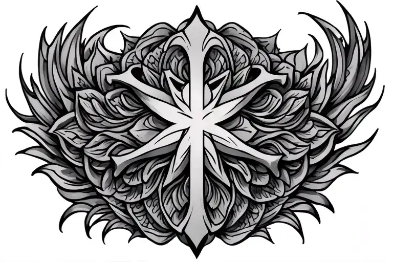 intricate chest tattoo mandala cross tattoo design idea
