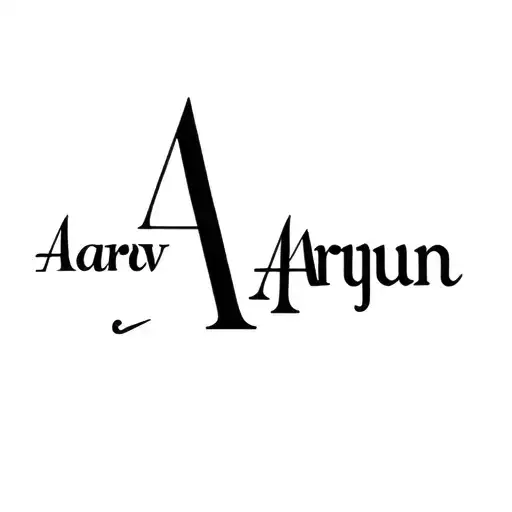 I have two sons named Aarav and Arjun. I want to get a tattoo of the initials of their names. Could you suggest and draw tattoo design idea