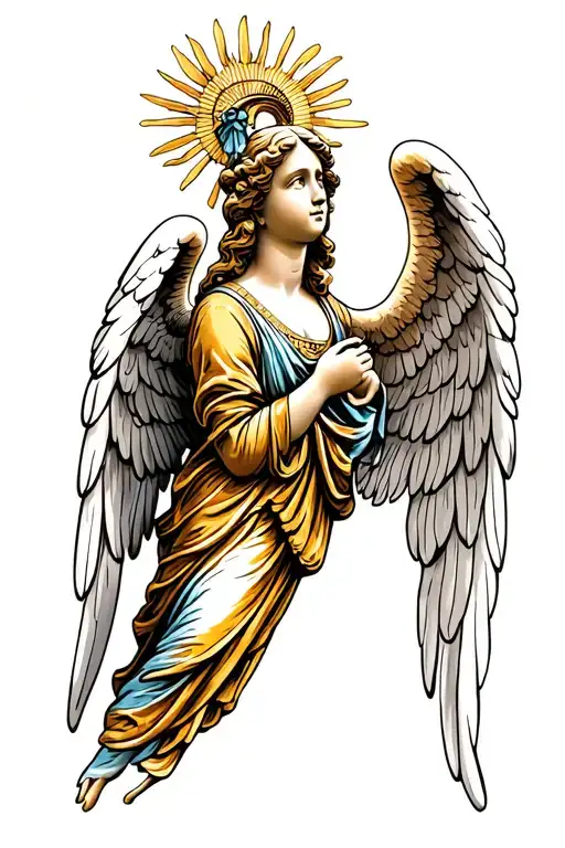 Angel statue tattoo design idea