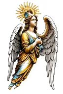 Angel statue tattoo design idea