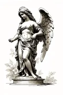 Angel statue tattoo design idea