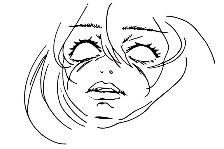 ahegao face toung tattoo design idea