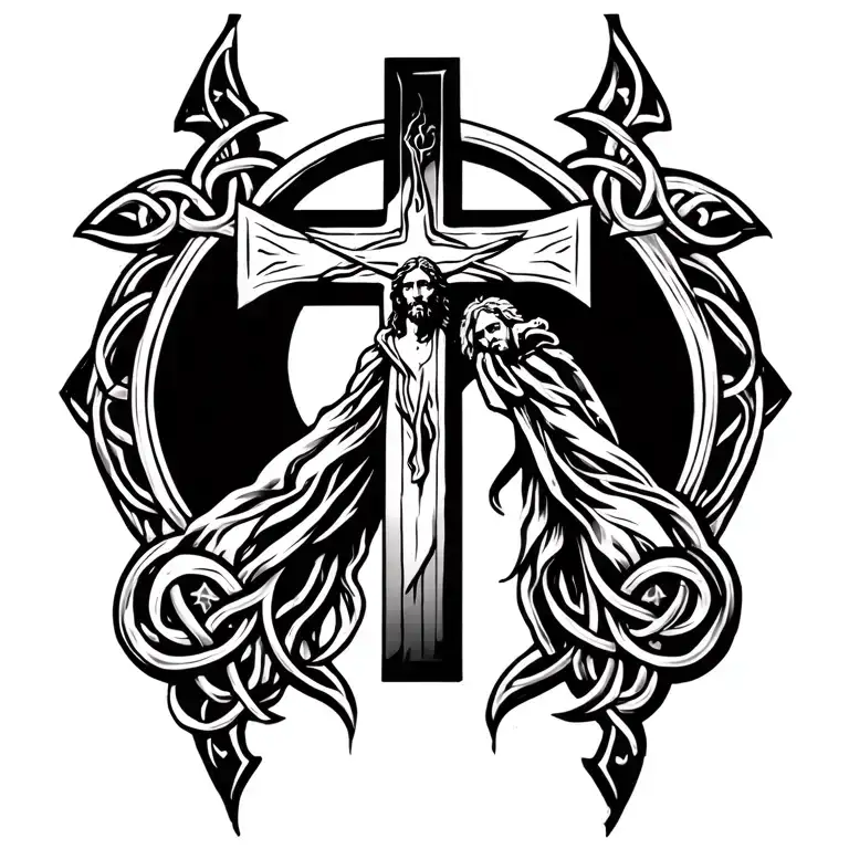 cross, Jesus, Celtic tattoo design idea