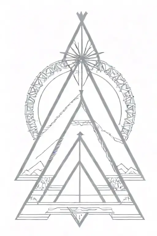 teepee, wild west tattoo design idea