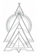 teepee, wild west tattoo design idea