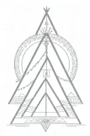 teepee, wild west tattoo design idea
