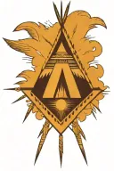 teepee, wild west tattoo design idea