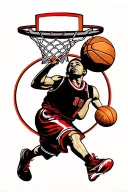 basket ball with net tattoo design idea
