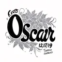 "Oscar 12/17/19" date tattoo tattoo design idea