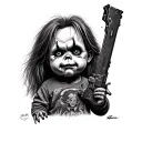 chucky horror tattoo design idea